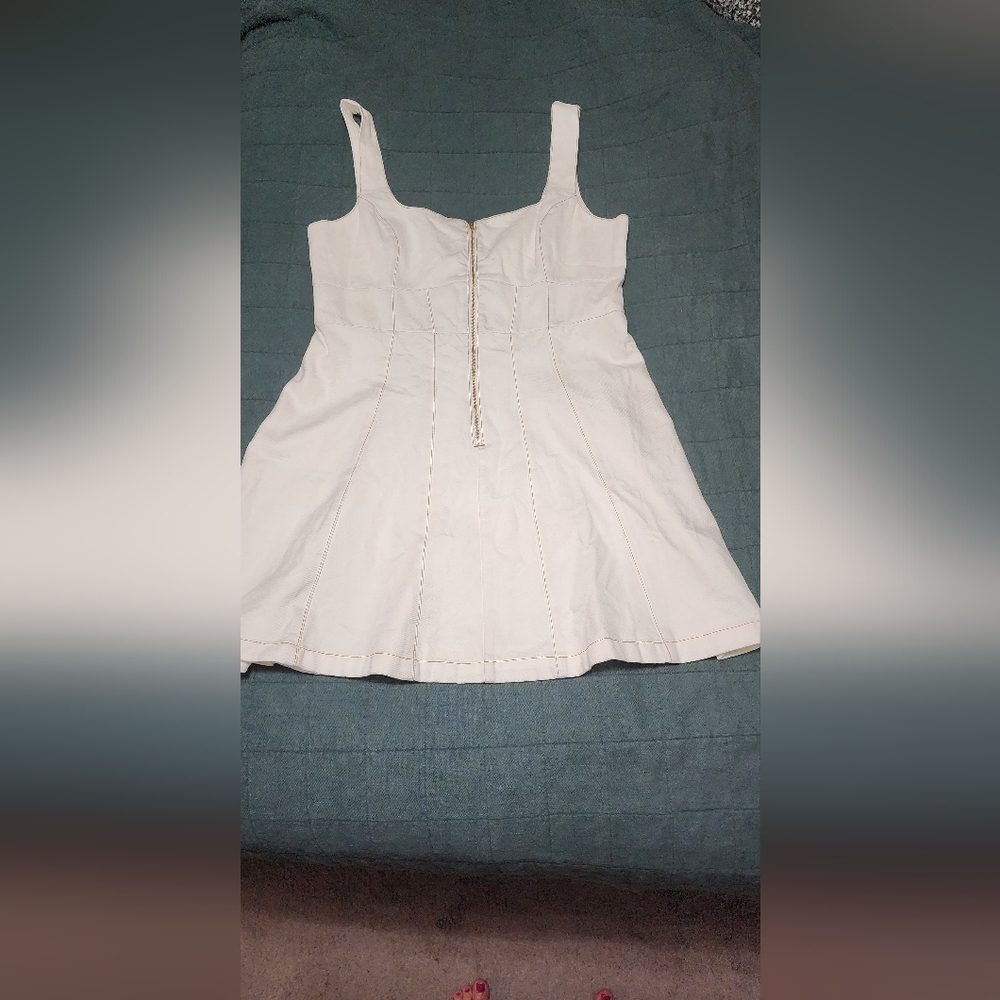 Forever New Ivory Dress with Gold Zipper